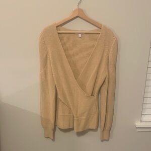 Elegant Tan V-Neck Sweater for Women